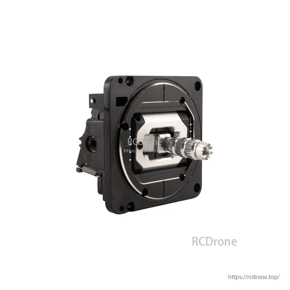 Angled side view of showing stick shaft and gimbal housing depth