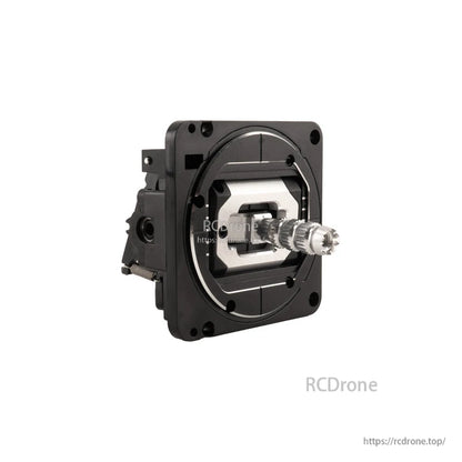 Angled side view of showing stick shaft and gimbal housing depth