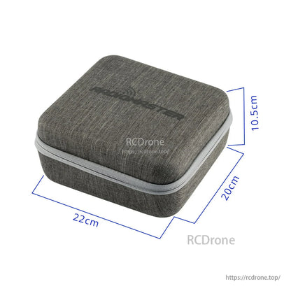 RadioMaster Zorro case dimensions diagram showing 22 cm x 20 cm x 10.5 cm size