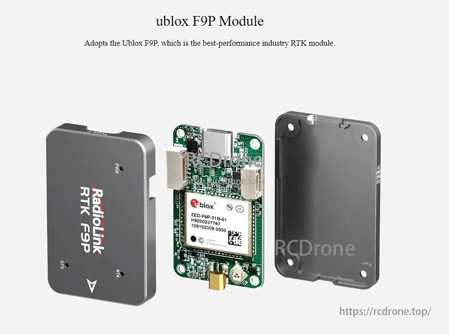 Radiolink RTK F9P Centimeter-Level GPS, Radiolink RTK F9P GPS module offers centimeter-level precision using Ublox F9P for high-performance positioning.