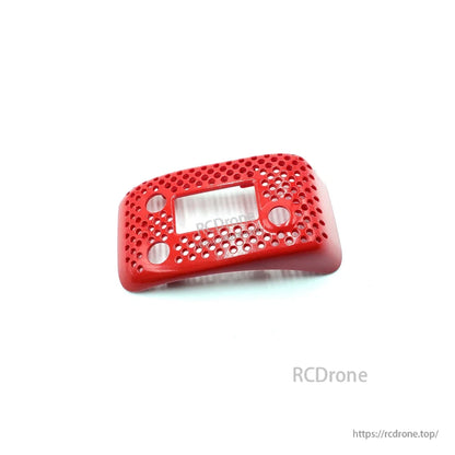 Angled view of red vented cover with rectangular opening and circular holes (RCDrone watermark)