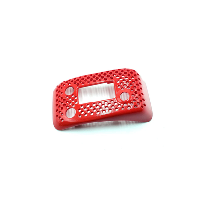 RapidFIRE Module Cover in red, perforated vented shell with rectangular window and three round cutouts