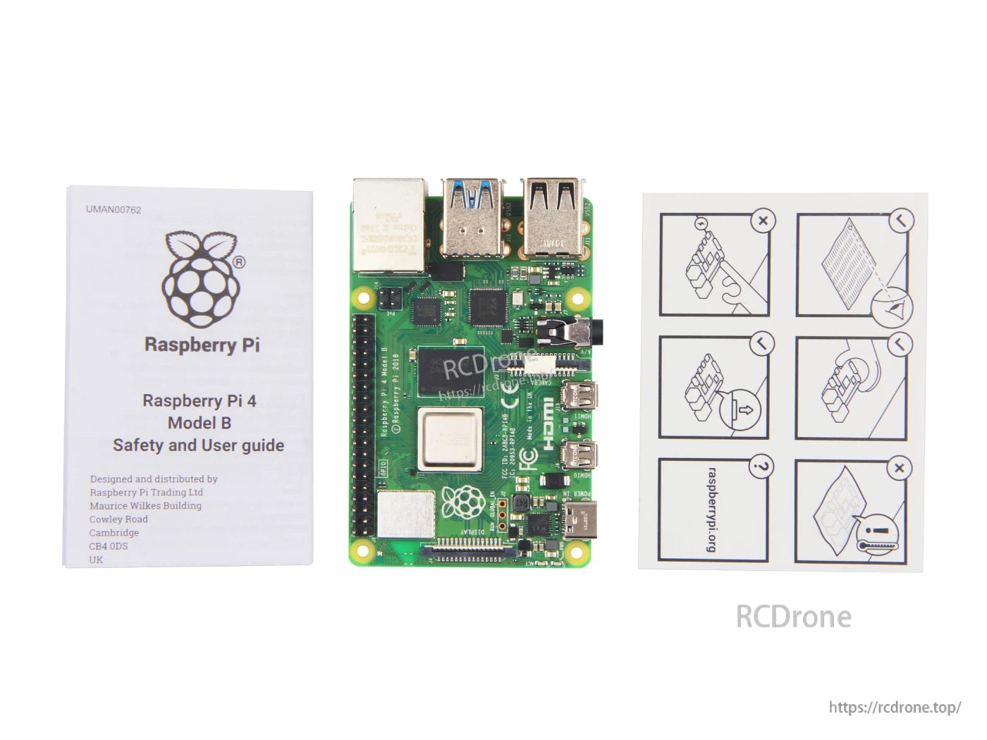 A Raspberry Pi 4 Computer Model B with 2GB RAM, quad-core processor, and multiple connectivity options.