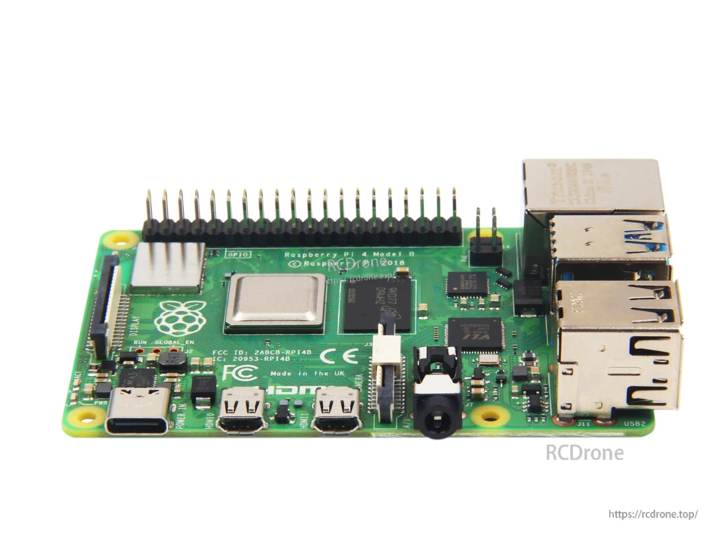 Raspberry Pi 4 Model B: 2GB RAM, 1.5GHz quad-core, dual 4K HDMI, Wi-Fi AC, Bluetooth 5.0, USB 3.0, Gigabit Ethernet, GPIO, UK-made.