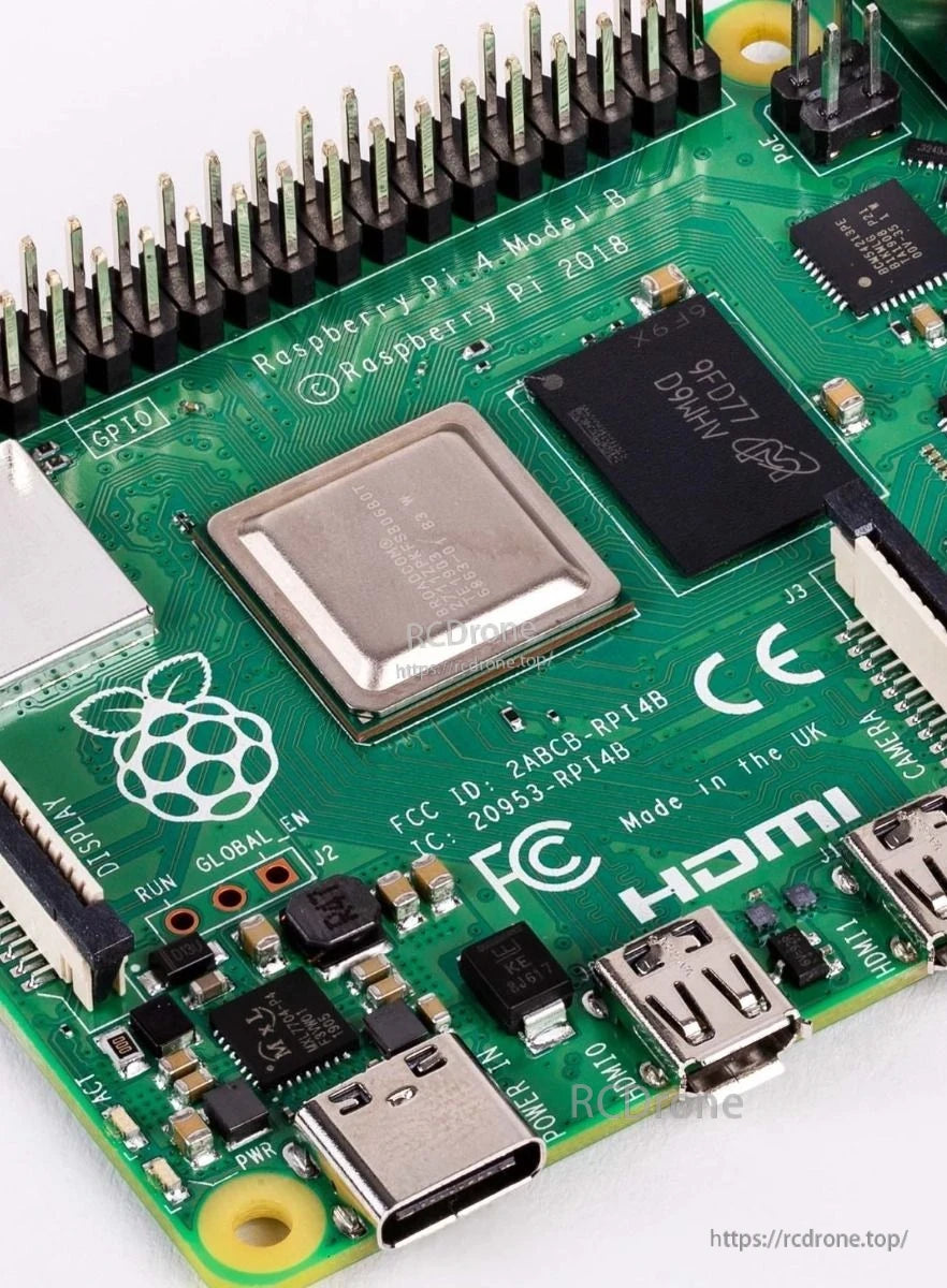 Raspberry Pi 4 Computer Model B 4GB Development Computer, Quad‑Core 1.5GHz, Dual 4K micro‑HDMI, WiFi 2.4/5GHz, BT 5.0