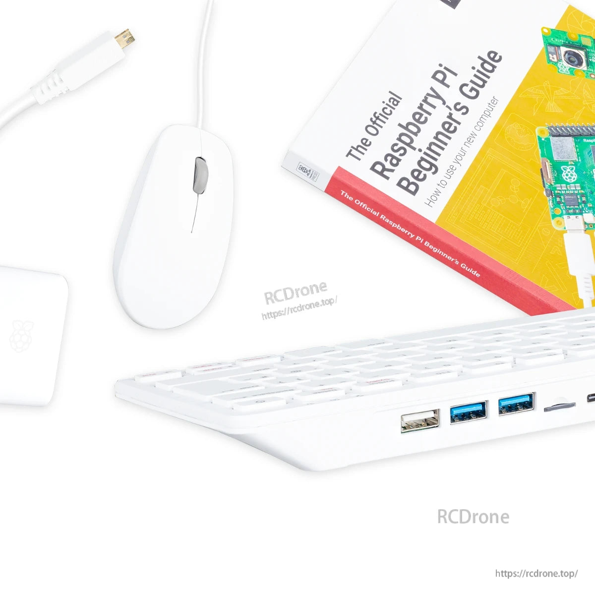 Raspberry Pi 500 Kit - EU Version, 8GB, Dual 4K micro HDMI, 32GB microSD, EU 27W PSU, Mouse & Cable Included