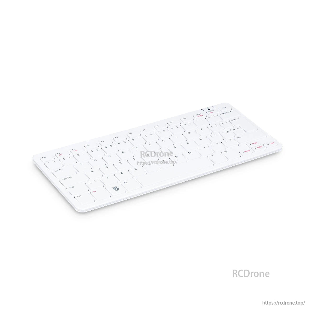 Raspberry Pi 500: 2.4GHz Cortex-A76, 8GB RAM, Dual 4K HDMI, Wi-Fi, GbE, all-in-one with US keyboard.