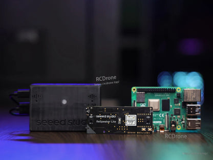 Raspberry Pi Compute Module 5 with ReSpeaker Lite, 4GB/32GB, wireless, USB-C PD, antenna, IO board, and case included.