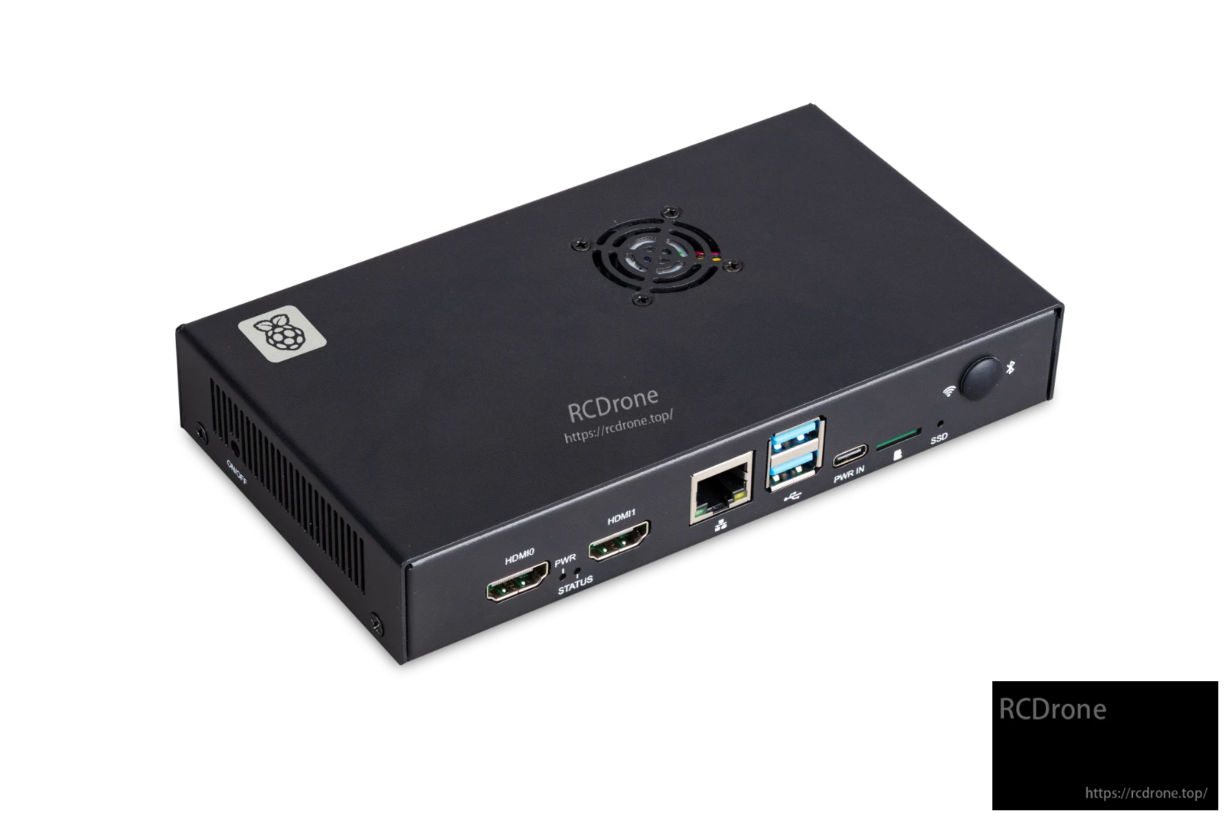 Raspberry Pi Compute Module 5: 4GB RAM, 32GB eMMC, IO board, case, cooler, and 27W USB-C power supply included.