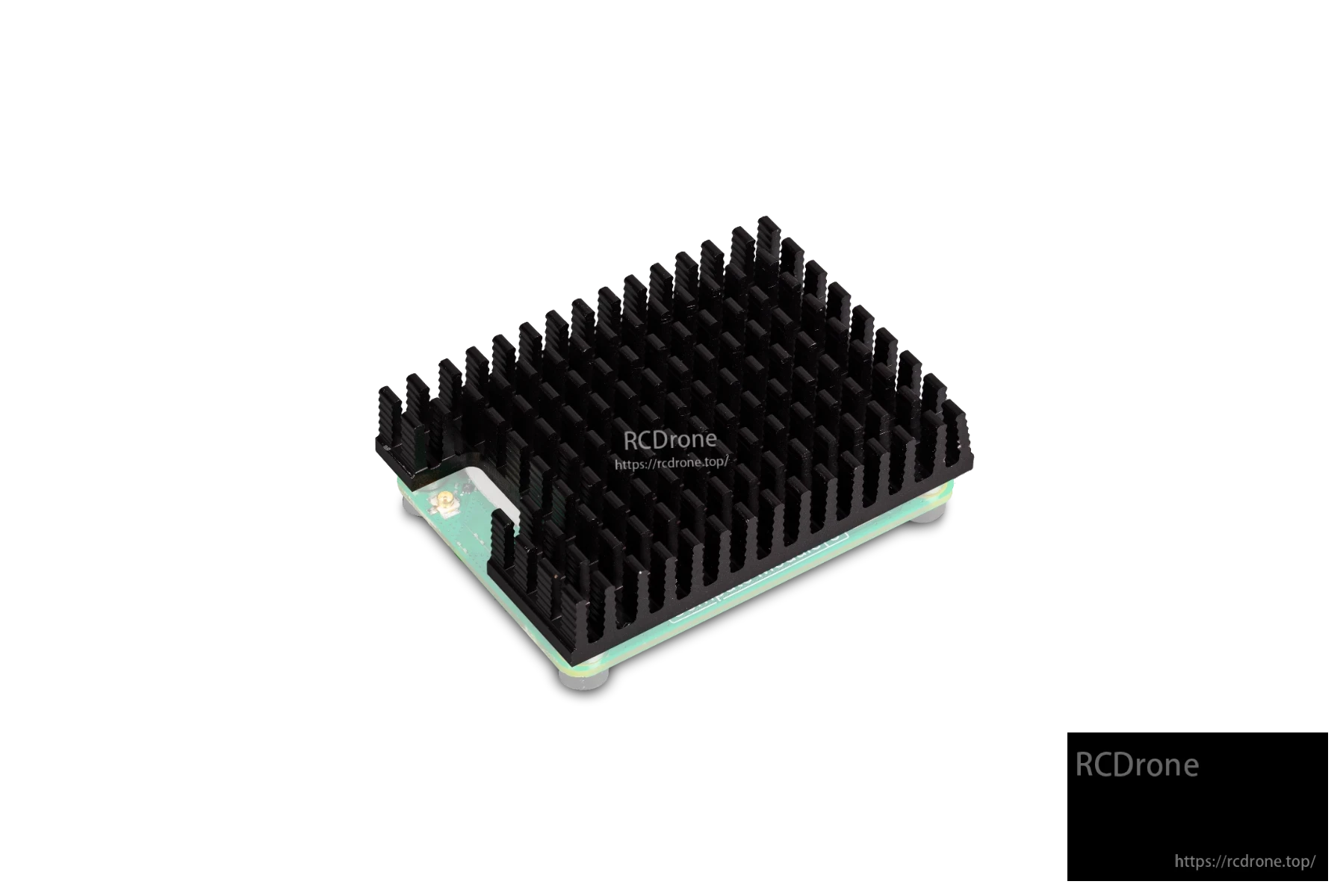 Aluminum heatsink for Raspberry Pi CM5, includes thermal silicone, measures 56×41×12.7 mm, provides passive cooling.