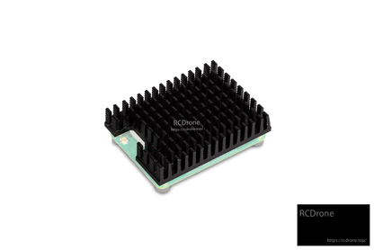 Aluminum heatsink for Raspberry Pi CM5, includes thermal silicone, measures 56×41×12.7 mm, provides passive cooling.