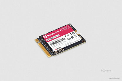 512GB NVMe SSD for Raspberry Pi 5 by Biwin, PCIe Gen 3, 50k/90k IOPS, 30×22×1.35mm, 3.3V/2A, CE/FCC/RoHS compliant.