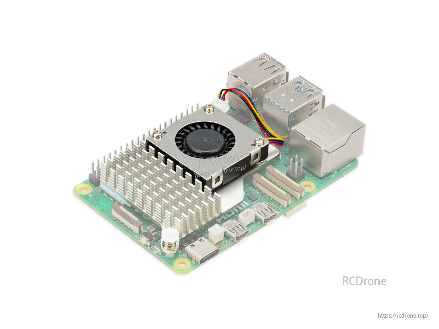 The official Raspberry Pi active cooler features a metal heatsink and adjustable fan for optimal cooling performance.