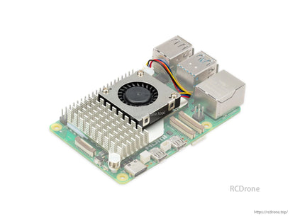 The official Raspberry Pi active cooler features a metal heatsink and adjustable fan for optimal cooling performance.