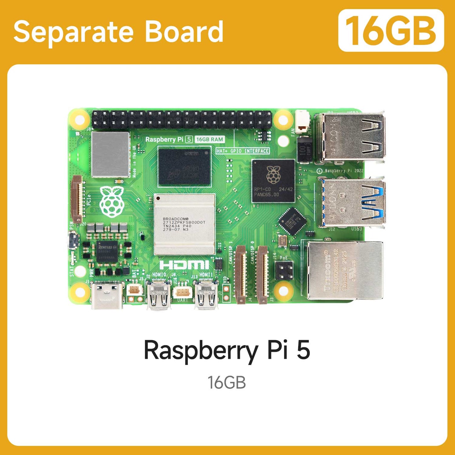 Raspberry Pi 5 AI Large Model Board and Starter Kit(1G/2G/4G/8G/16G)