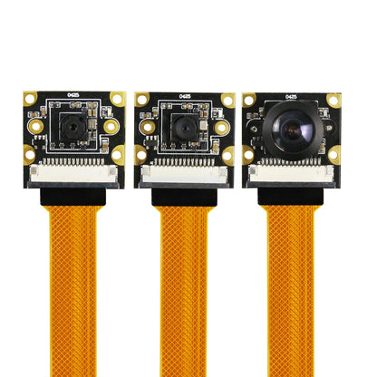 Raspberry Pi 5 IMX219 8MP MIPI-CSI HD camera modules shown with three different lens styles