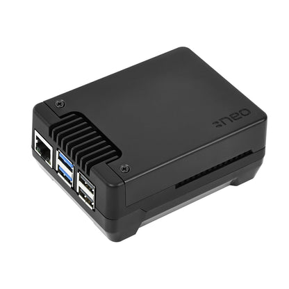Argon NEO 5 Aluminum Alloy Case for Raspberry Pi 5, black enclosure with USB and Ethernet ports
