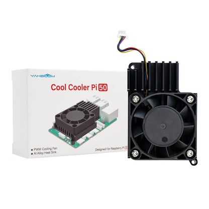 Yahboom Cool Cooler Pi50 active cooler kit for Raspberry Pi 5, 40mm PWM fan with aluminum heatsink