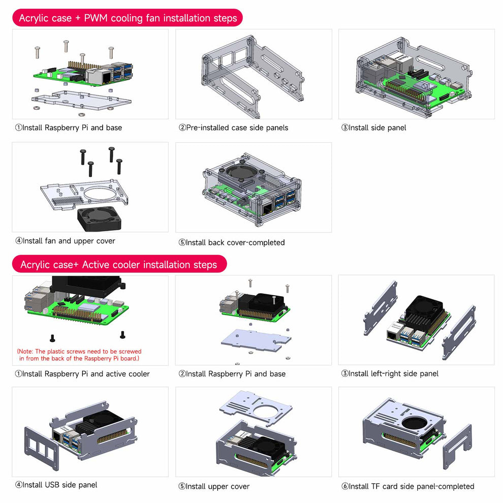 Raspberry Pi 5 Acrylic Case with PWM Cooling Fan – RCDrone