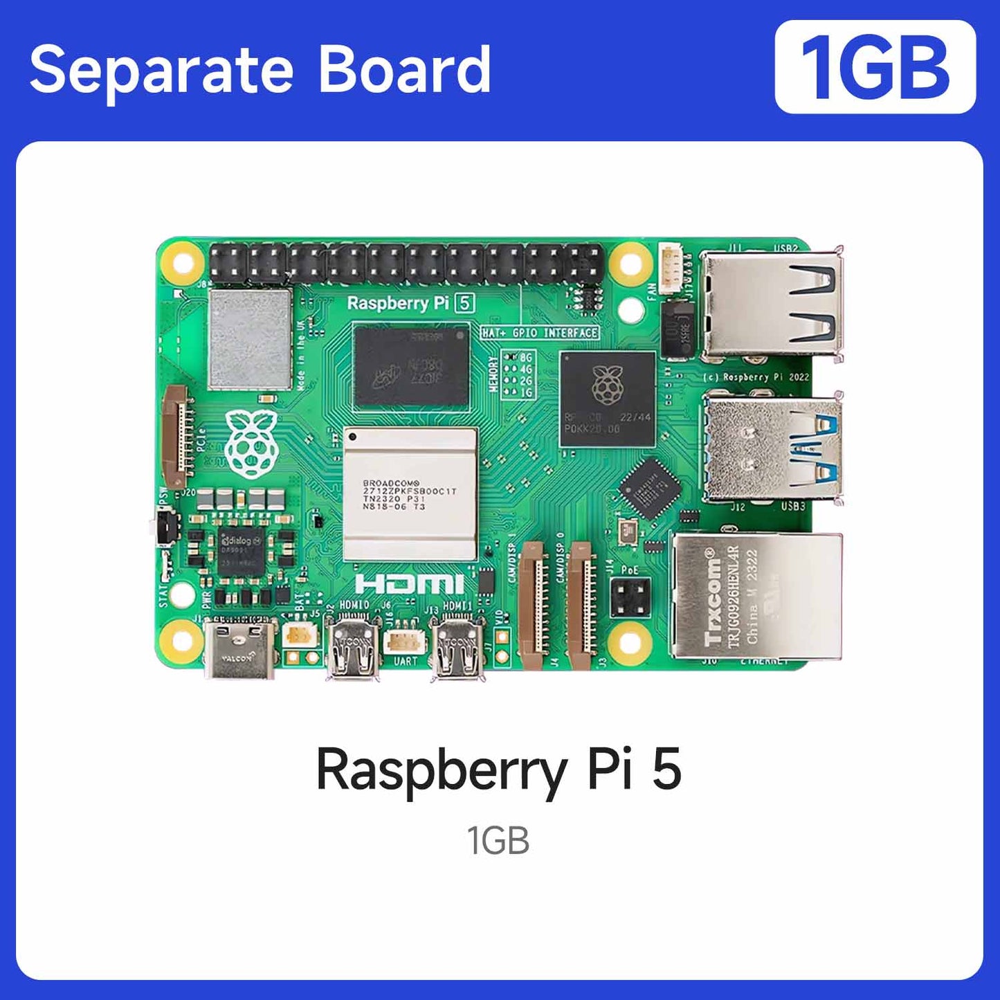 Yahboom Raspberry Pi 5 KI Großmodell-Platine und Starterkit (1GB/2GB/4GB/8GB/16GB)