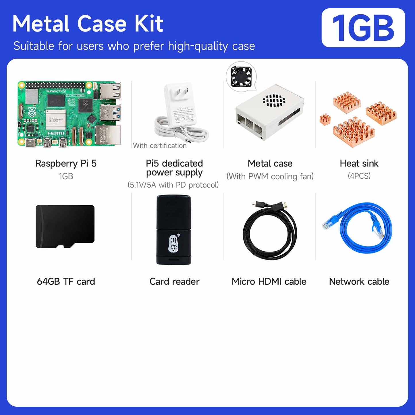 Yahboom Raspberry Pi 5 KI Großmodell-Platine und Starterkit (1GB/2GB/4GB/8GB/16GB)