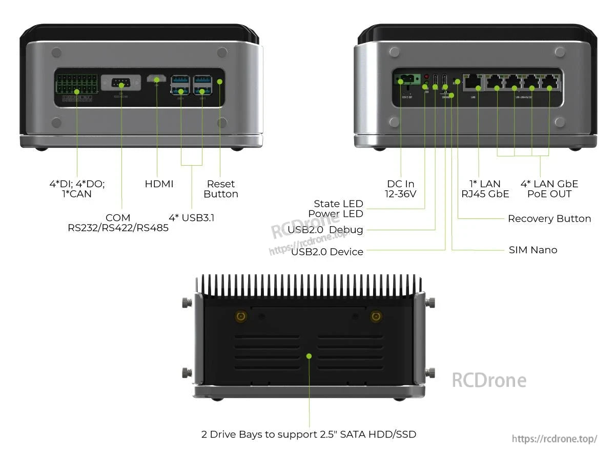 ReServer J4011 NVR Server, Industrial server for AI-powered video surveillance, featuring Jetson Orin NX and supporting multiple cameras.