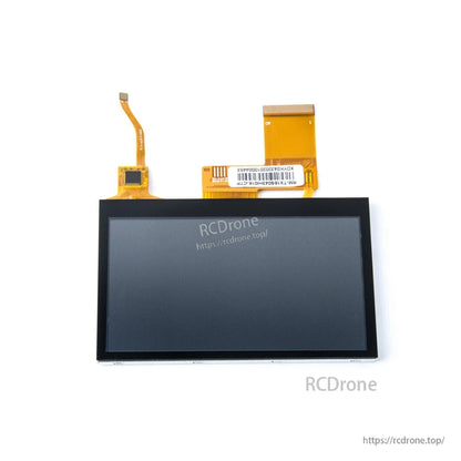 Replacement IPS screen display module with ribbon flex cables and connector tabs, front view