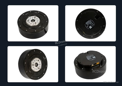 RobStride 04 QDD actuator: 120N·m torque, 48V, 9:1 ratio, dual magnetic encoder, IP52, 700W power.