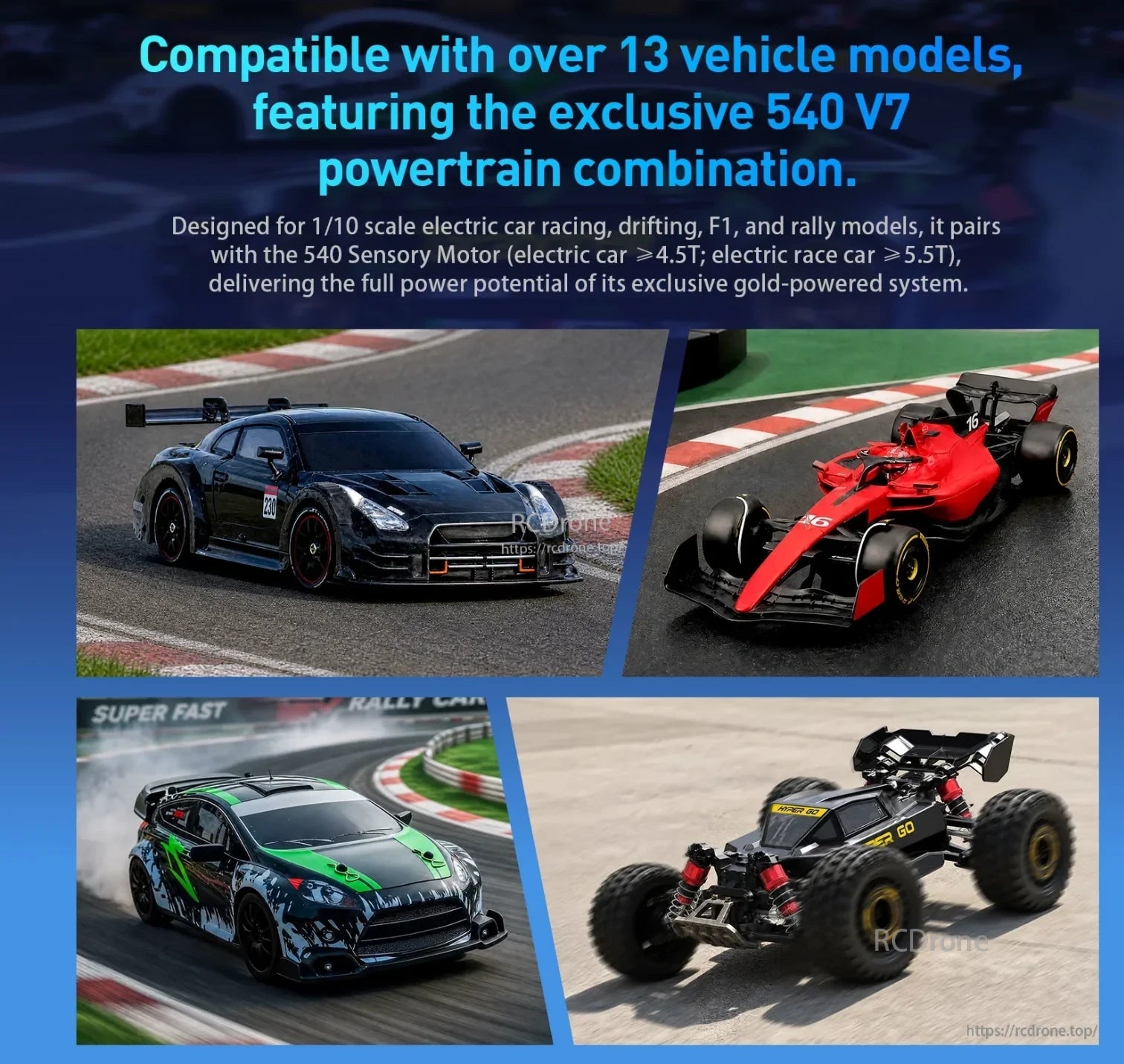 Rocket-RC 540 V7 and TS160 V3 power system for touring, F1, rally and buggy RC vehicles
