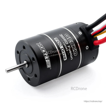 Rocket-RC 3660 Fusion motor angled front view with integrated wiring