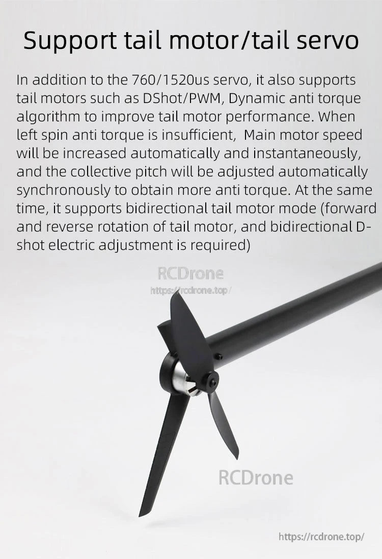 Rotorflight HELI405 RF Flight Controller, Supports servo and DShot/PWM tail motors with dynamic anti-torque, bidirectional operation, and advanced logic for enhanced stability, precision, and yaw control in high-performance RC helicopters.