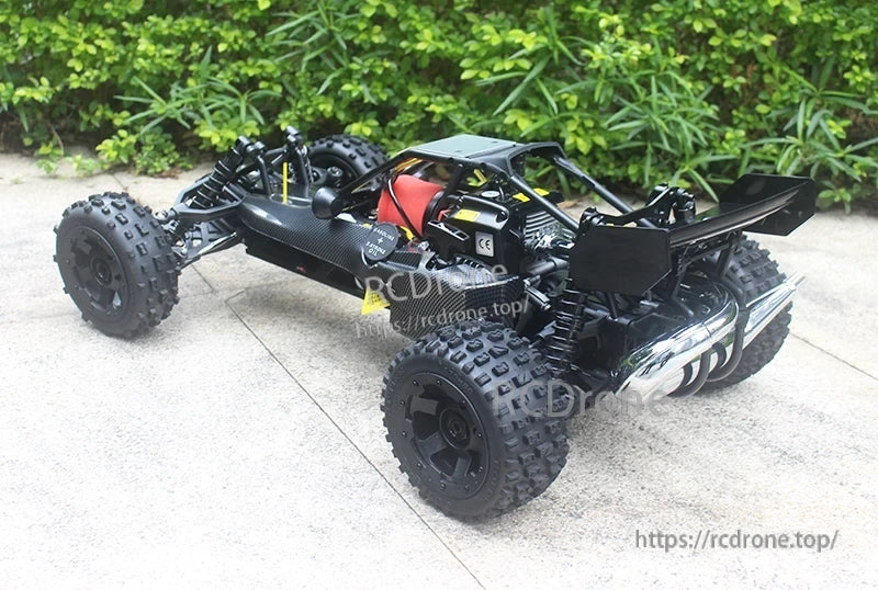 Rovan Baja 5B RC Car, Rear-wheel drive vehicle with rear axle brake, metal differential, and strengthened suspension.
