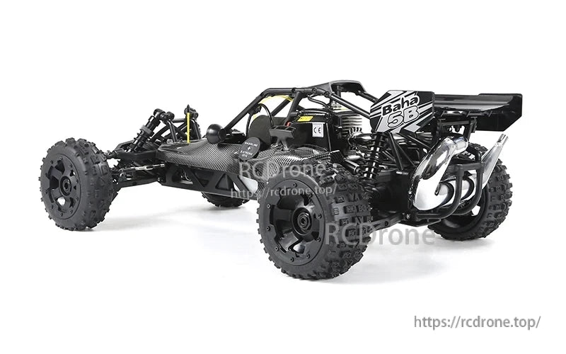 Rovan Baja 5B RC Car, This is a 1:5 scale Baja-style gas-powered buggy with a 29cc two-stroke engine and ROFUN 997 carburetor.