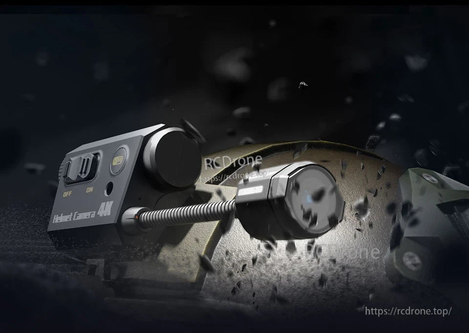 RunCam Helmet Camera, Real-time WiFi tuning via the RunCam App adjusts image settings for Android/iOS devices.