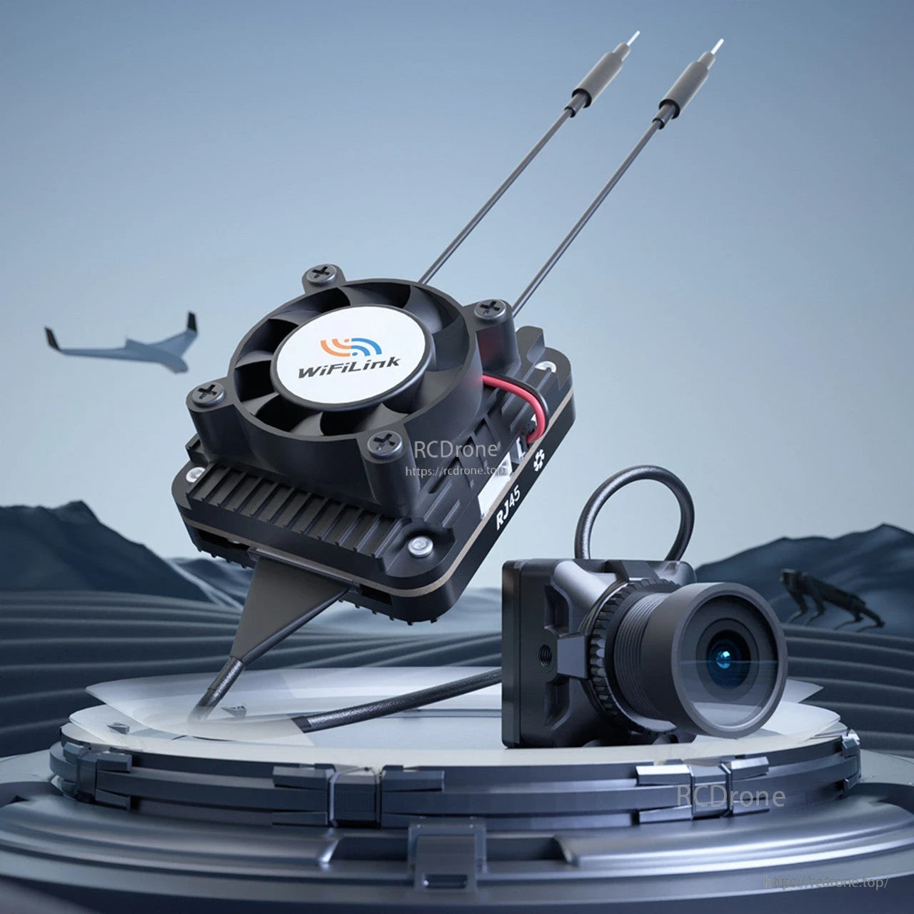 RunCam WiFiLink 2 OpenIPC AIO features IMX415 sensor, 160° FOV, 1080p90/720p120 video, 9–22V input, and built-in WiFi for FPV drones.