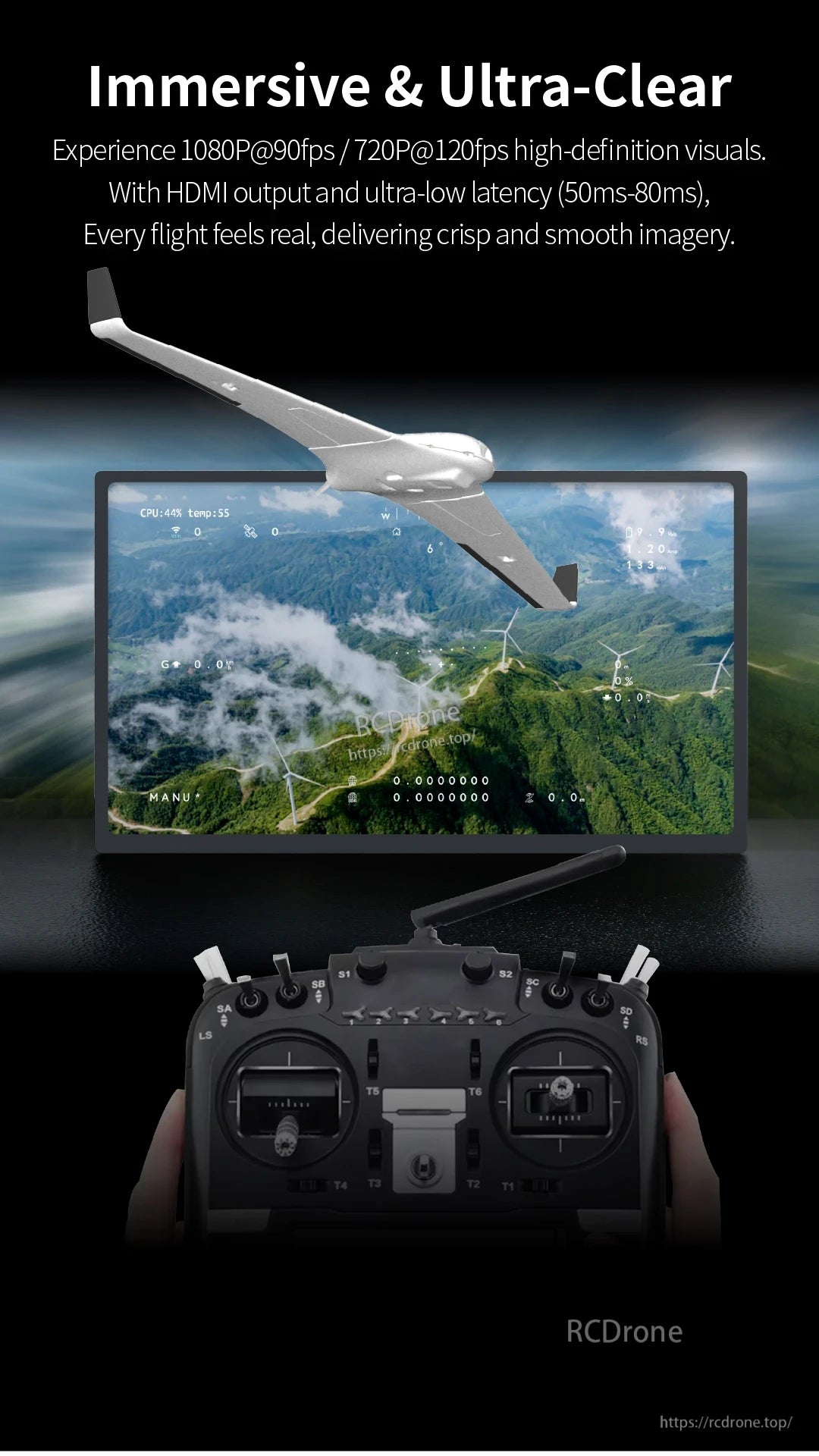 RunCam WiFiLink‑RX Digital HD VRX, Immersive gaming experience with high-definition visuals and low latency for a real and smooth gameplay.