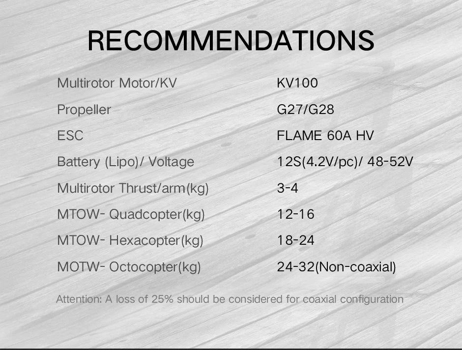 T-motor U8II PRO KV100 Brushless Motor 9.1KG Thrust high IP leve Efficient For Hexacopter Quadcopter UAV RC Drone 5 T-motor, G27/G28 ESC FLAME 6OA HV Battery (Lipo
