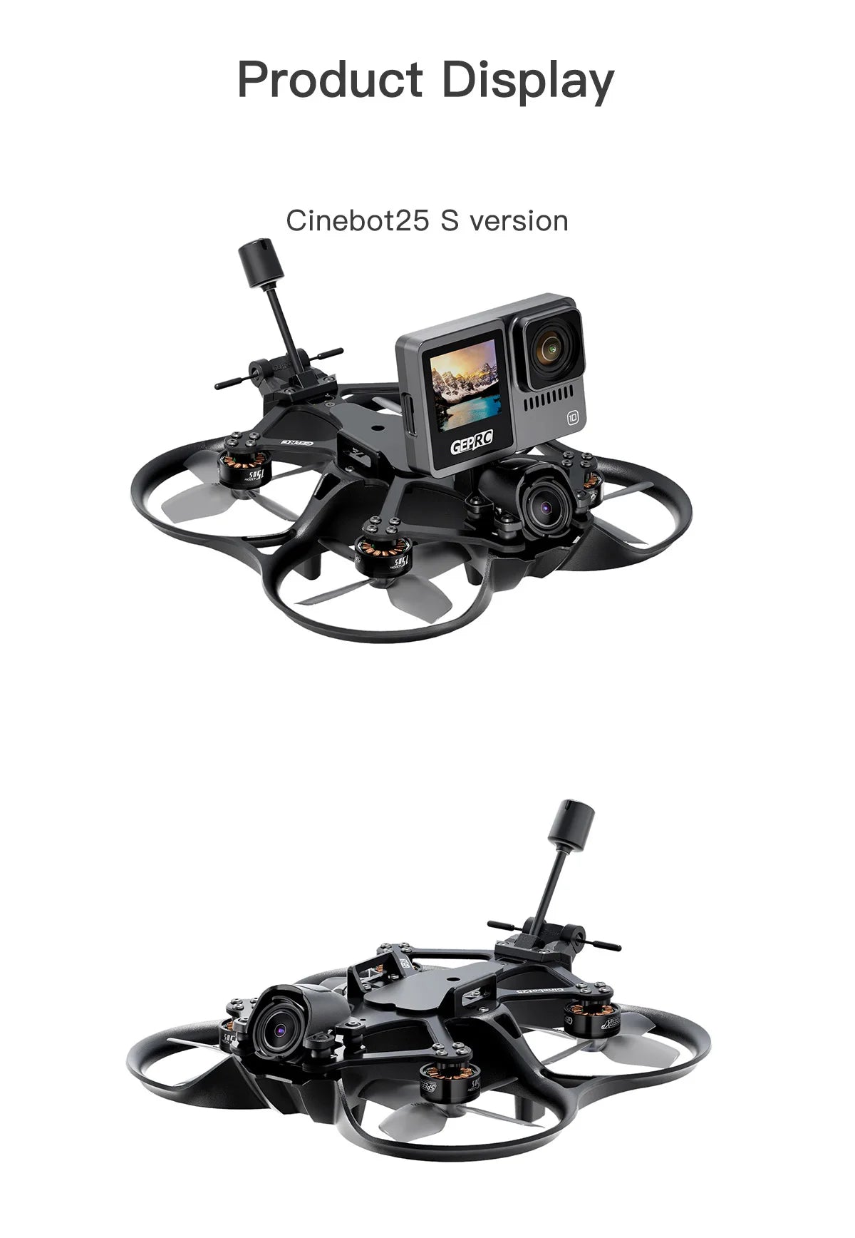 GEPRC Cinebot25 WTFPV FPV Drone - 2.5inch Racing Freestyle Quadcopter 138g With TAKERG4AIO G4 45A AIO SPEEDX2 1404 4600KV Motor 21 GEPRC Cinebot25 WTFPV FPV Drone, GEPRO Cinebot25 S version S451