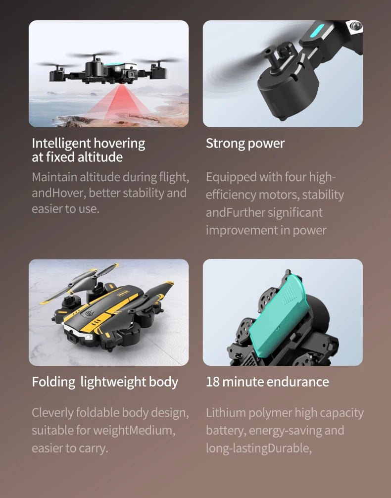 T6 Drone, intelligent hovering Strong power at fixed altitude Maintain altitude during flight; Equipped with four