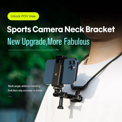 STARTRC Hanging Neck Mount Holder, Sports Camera Neck Bracket, Multi-angle Bending, Soft Non-slip Design
