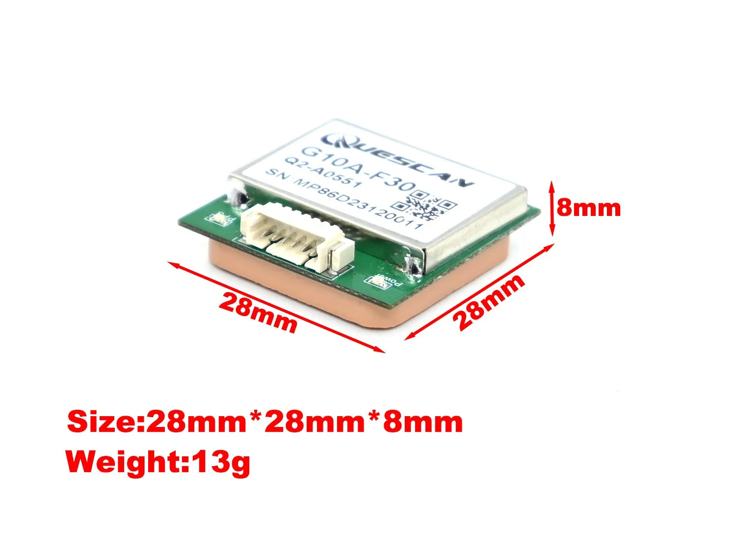 QUESCAN UBX M10050 M10 GNSS Module, Picture Show Packing List G10A-F30 module*1 Pin out cable*