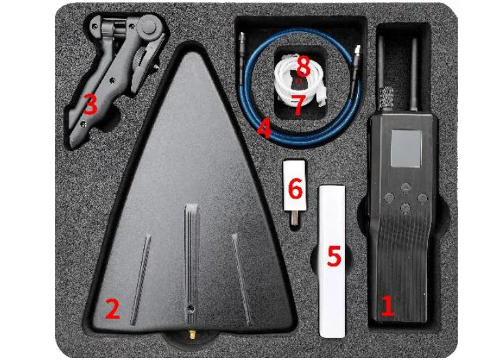 5 Band 2-3KM Wearable Drone Detector, DF antenna(L*W)300mm*217mm DF function: Option