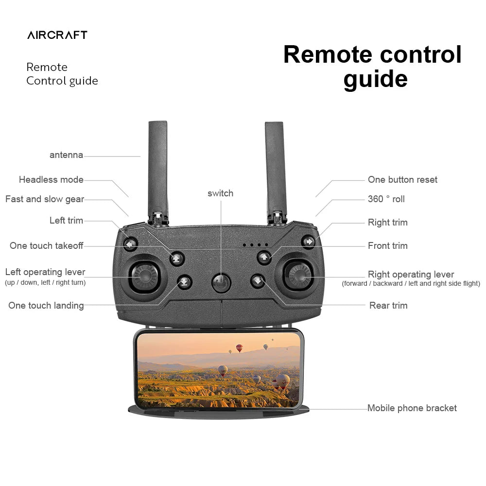 E99 Pro Drone With HD Camera - 4K Dual Camera 25 Minutes 200M Distance Headless Model Night Flying WIFI Foldable Drone 48 E99 Pro Drone With HD Camera, E99 Pro Drone, one button reset switch fast and slow 360 roll left trim right trim one