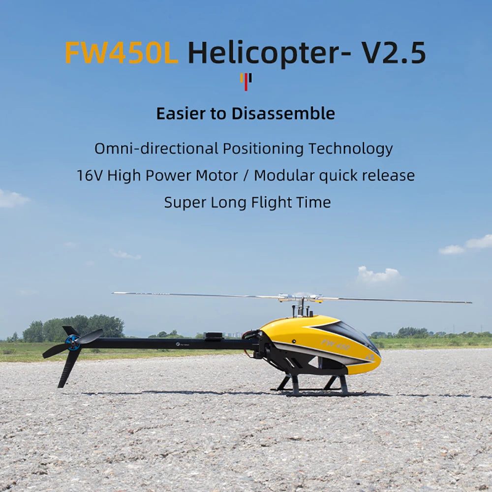 Fly Wing FW450L V2.5 RC Helicopters, FWASOL Helicopter- V2.5 Easier to Disassemble Omni-