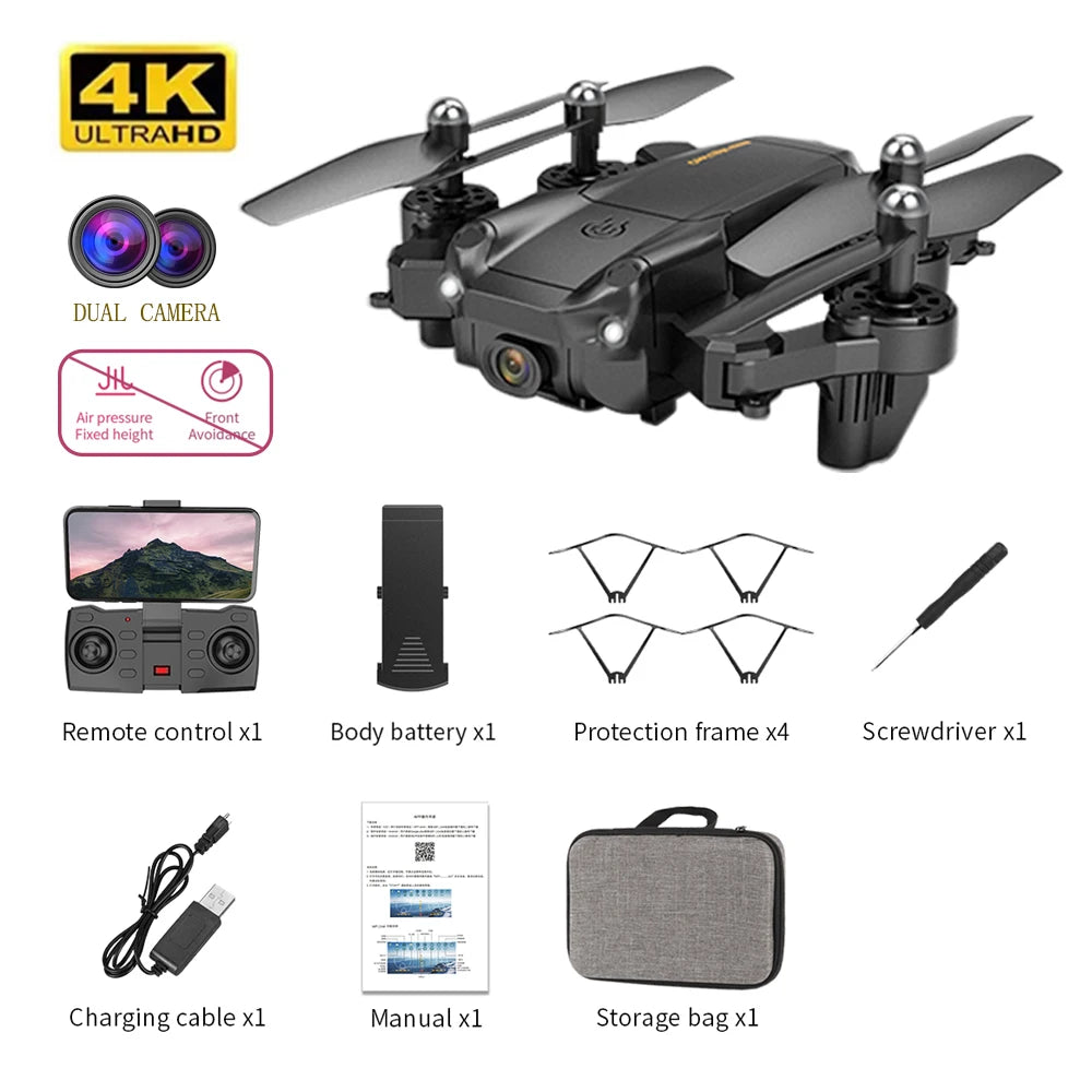 S27 Drone, 4k ultrahd dual camera air pressure front fixed height avoidance
