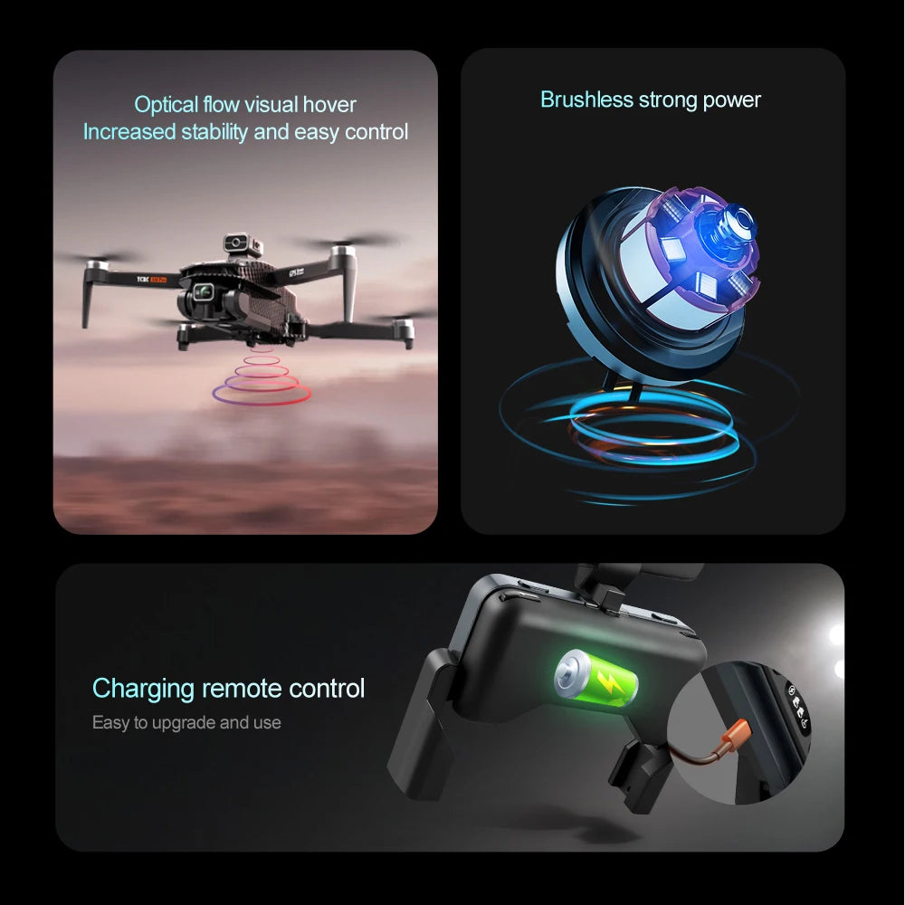 A16 PRO Drone, optical flow visual hover brushless strong power increased stability and easy control charging