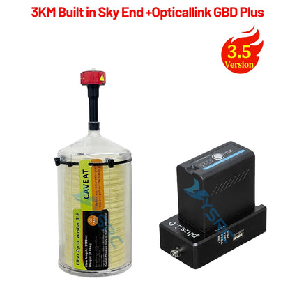 FPV Optical Fiber Image Data Module Relay Extender, Optical Link SKY, 0.44mm G657A2 spools (2–10km), 30km wired
