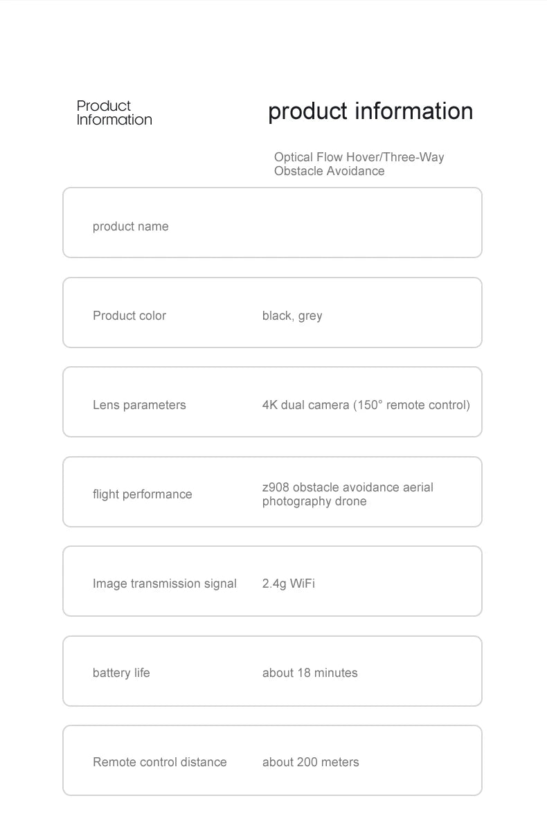 KBDFA Z908 Pro Drone - 4K HD Professional ESC Camera Drones Optical Flow Positioning 2.4G Wifi Obstacle Avoidance Dron Toy Gift 46 KBDFA Z908 Pro Drone, drone image transmission signal 2.4g wifi life about 18 minutes remote control