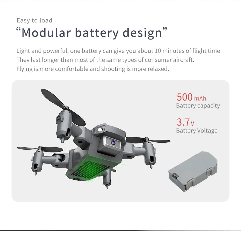 QJ KY905 Mini Drone - Profesional 4K Camera Wifi FPV Foldable Dron Quadcopter One-Key Return 360 Rolling RC Helicopter Kid Toys 54 QJ KY905 Mini Drone, one battery can give you about 10 minutes of flight time they last longer