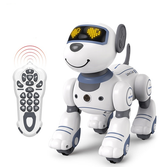 Забавный радиоуправляемый робот, электронная собака, трюковая собака - голосовое управление, программируемая сенсорная музыкальная песня, робот-собака для детских игрушек